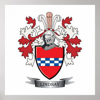 Lindsay Family Crest Coat of Arms Poster