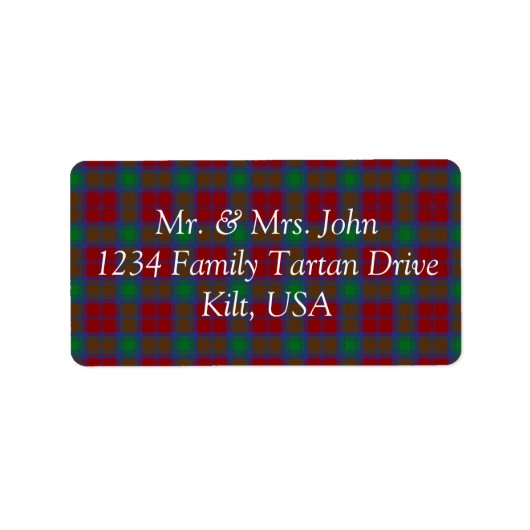 Lindsay Tartan Label (Voorkant)