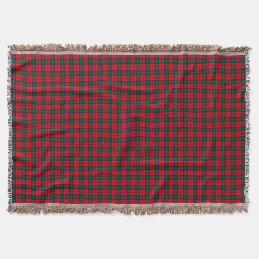Lindsay tartan red green plaid deken (Voorkant)