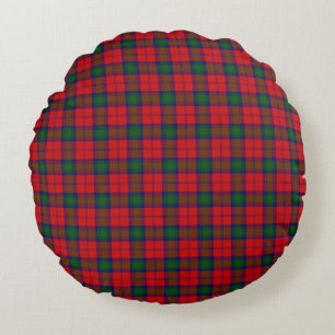 Lindsay tartan red green plaid rond kussen