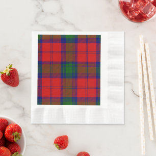 Lindsay tartan red green plaid servet