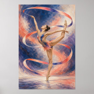 Lindse Dans met Lint voor Ritmische Gymnastiek – E Poster