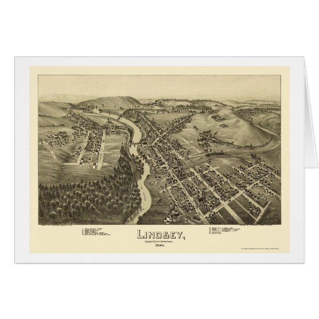 Lindsey, carte panoramique de PA - 1895 (Devant horizontal)