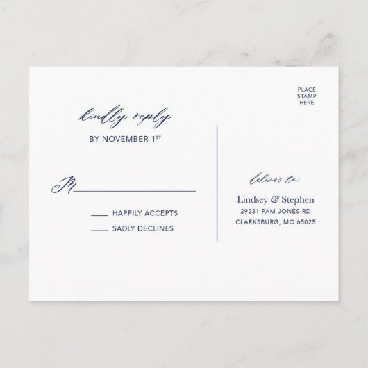 Lindsey et Steve | Carte postale RSVP (Dos)