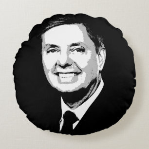 Lindsey Graham Face Rond Kussen
