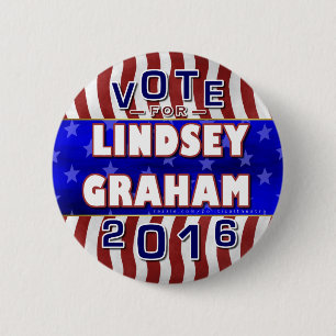 Lindsey Graham President 2016 Verkiezing Republike Ronde Button 5,7 Cm