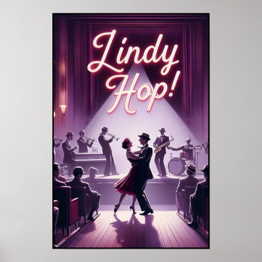 Lindy Hop Dance Hall Vintage Poster (Voorkant)