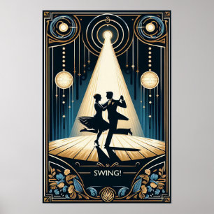 Lindy Hop Poster vintage de la salle de danse