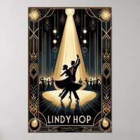 Lindy Hop Poster vintage de la salle de danse