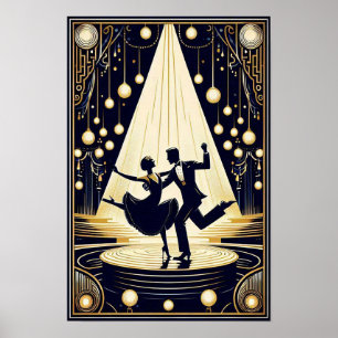Lindy Hop Poster vintage de la salle de danse