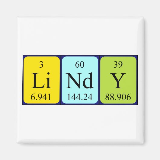 Lindy periodieke table name magnet magneet (Voorkant)