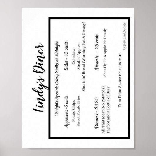Lindy's Diner Poster (Voorkant)