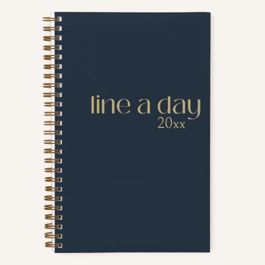 Line A Day Journal | Elegant Zwart & Goud Notitieboek (Voorkant)