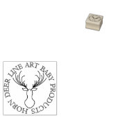 Line Animal Circle Lijst Cute Horn Deer Rubberstempel (Gestempeld)