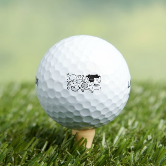 Line Art Animals Katten Dogs Mouse Pet Cat Bed Golfballen (Insitu Shirt)