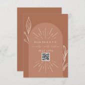 Line Art Arch Terracotta QR Code Scan naar RSVP (Voorkant / Achterkant)