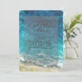 Line Art Beach Bruiloft Waterverf Shore Kaart (Staand voorkant)