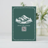 Line Art Bergen Kano QR Code Trouwen RSVP (Staand voorkant)
