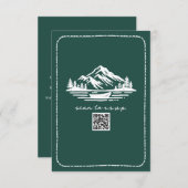 Line Art Bergen Kano QR Code Trouwen RSVP (Voorkant / Achterkant)