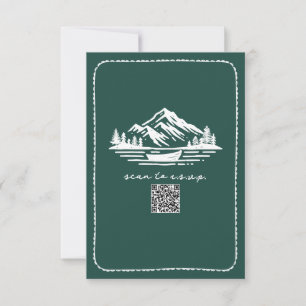 Line Art Bergen Kano QR Code Trouwen RSVP Kaartje
