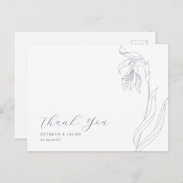 Line art bloem Lavendel Dank u briefkaart