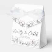 Line Art Bloemen Bruiloft Receptie Zitkaarten Bedankdoosjes (Voorkant Zijde)