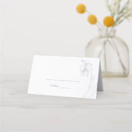 Line Art bloemenboog Lavendel Place Card