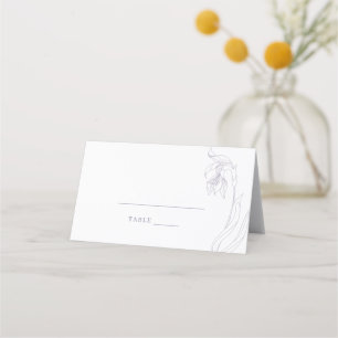 Line Art bloemenboog Lavendel Place Card