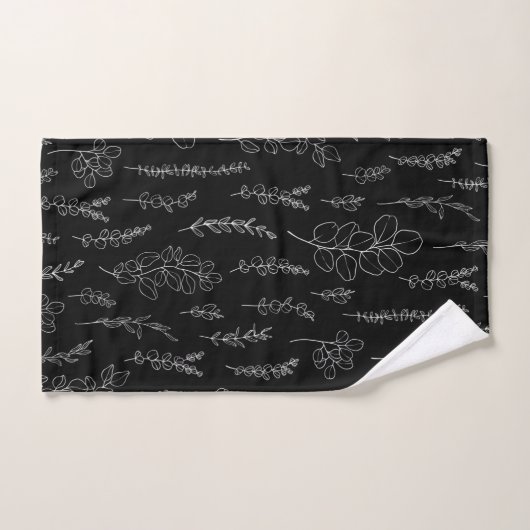 Line Art Eucalyptus Patroon Bad Handdoek (Handdoek)