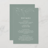 Line Art Foliage Détails Feuilles Carte de boîtier (Devant / Derrière)