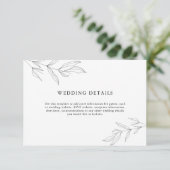 Line Art Foliage Leaf — Details Enclosure Card Informatiekaartje (Staand voorkant)