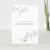 Line Art Foliage Leaf her Vows Kaart (Achterkant)