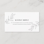 Line Art Foliage Leaf Website RSVP Informatiekaartje (Voorkant)