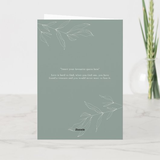 Line Art Foliing Sage Sa Carte Vows (Dos)