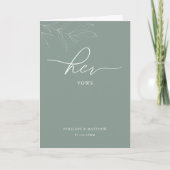 Line Art Foliing Sage Sa Carte Vows (Devant)