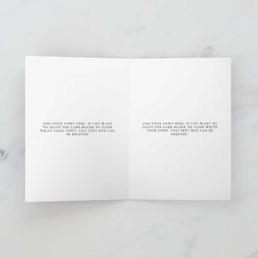Line Art Foliing Sage Sa Carte Vows (Intérieur)