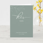Line Art Foliing Sage Sa Carte Vows (Fleur jaune)
