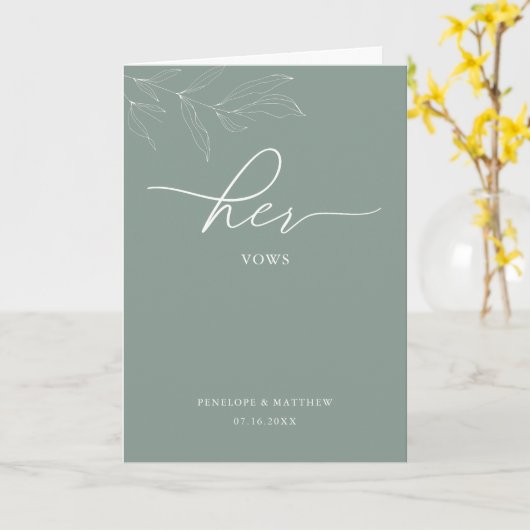 Line Art Foliing Sage Sa Carte Vows (Fleur jaune)