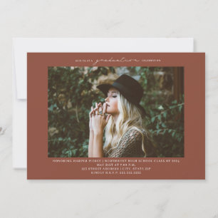 Line Art Foto Terracotta Graduation Party Kaart