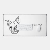 Line Art Frenchie: uw aangepaste tekst hier Bureaumat (Keyboard & Muis)