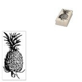 Line Art Fruit Illustratie - Ananas Rubberstempel (Gestempeld)