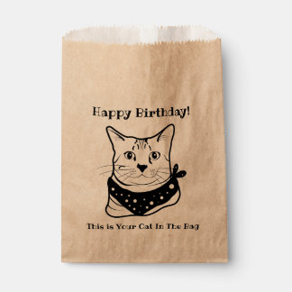 LIne Art Funny Cat 3 in de tas op maat gemaakt Bedankzakje