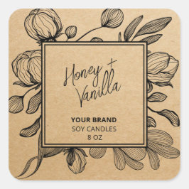Line Art Kraft Soy Candle Labels