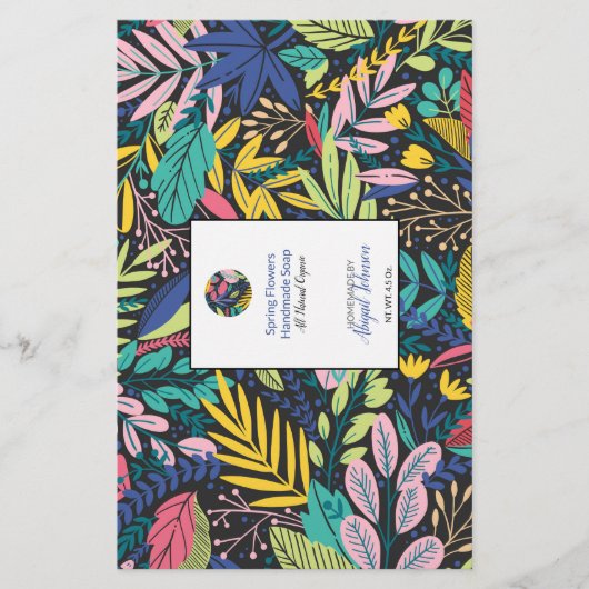 Line Art Leaves 🌿🍂 Kleurrijke moderne zeepfolie (Voorkant)