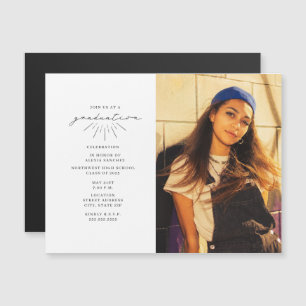 Line Art Magnetic Graduparty Foto uitnodigen