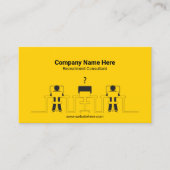 Line Art Mensen die werken op computers | Geel Visitekaartje (Voorkant)