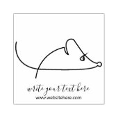 Line Art-minimalistische muis Rubberstempel (Afrduk)