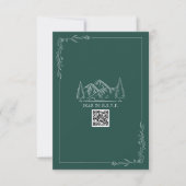 Line Art Mountains Emerald QR Code Wedding RSVP (Devant)