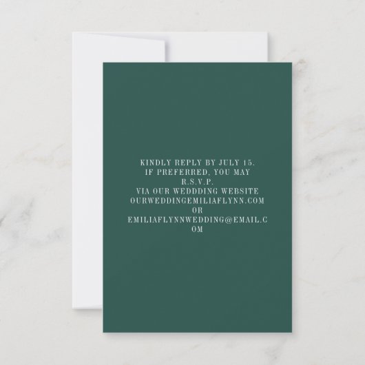 Line Art Mountains Emerald QR Code Wedding RSVP (Dos)