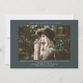 Line Art Photo Emerald Graduation Party Invitation (Devant)